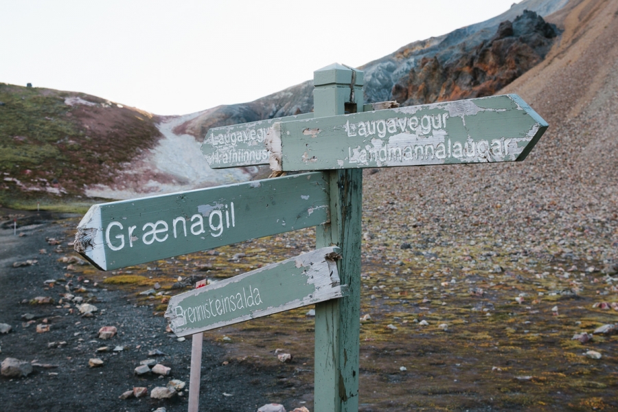 Wegweiser Landmannalaugar Island